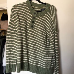 Green and white stripped sweater from AE